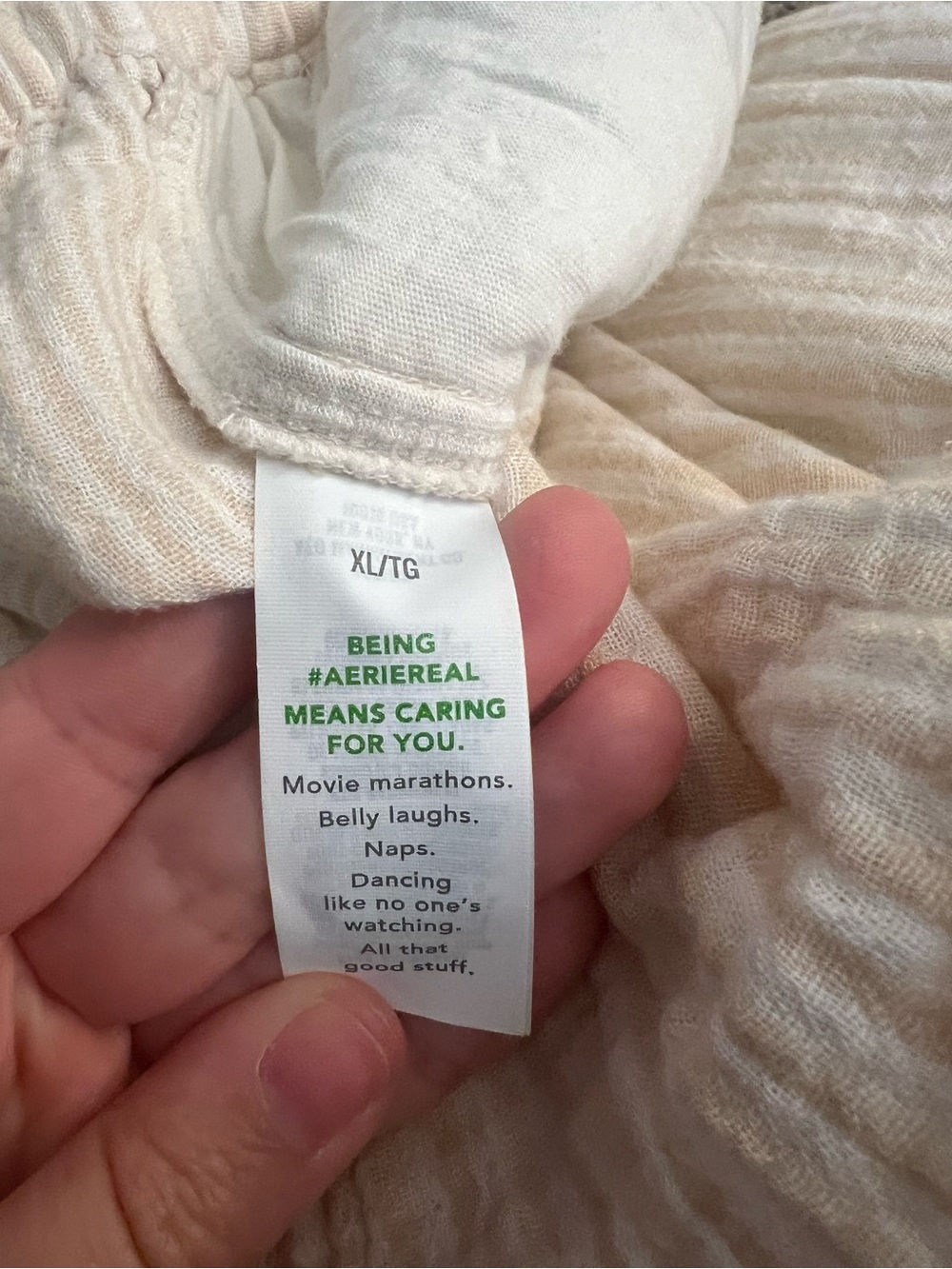 aerie Light Cream 100% Cotton Two-Piece Set - Picture 6 of 15